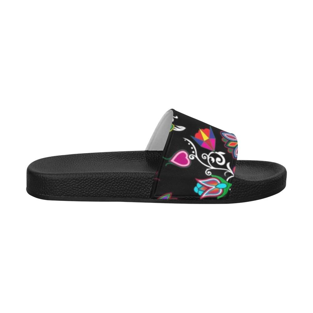 Indigenous Paisley Black Women's Slide Sandals (Model 057) Women's Slide Sandals (057) e-joyer