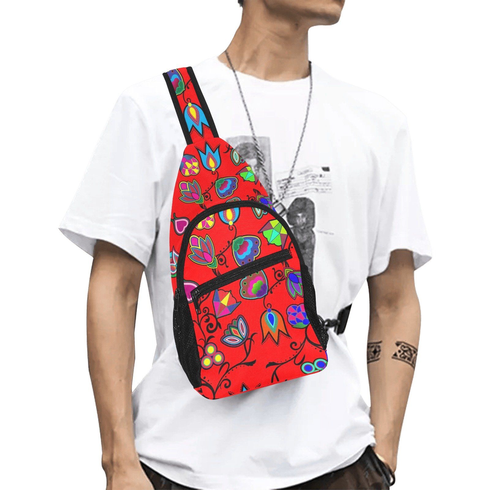 Indigenous Paisley Dahlia All Over Print Chest Bag (Model 1719) All Over Print Chest Bag (1719) e-joyer