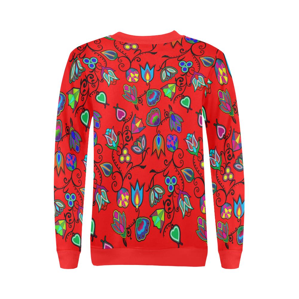 Indigenous Paisley Dahlia All Over Print Crewneck Sweatshirt for Women (Model H18) Crewneck Sweatshirt for Women (H18) e-joyer