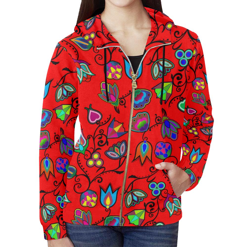 Indigenous Paisley - Dahlia All Over Print Full Zip Hoodie for Women (Model H14) All Over Print Full Zip Hoodie for Women (H14) e-joyer