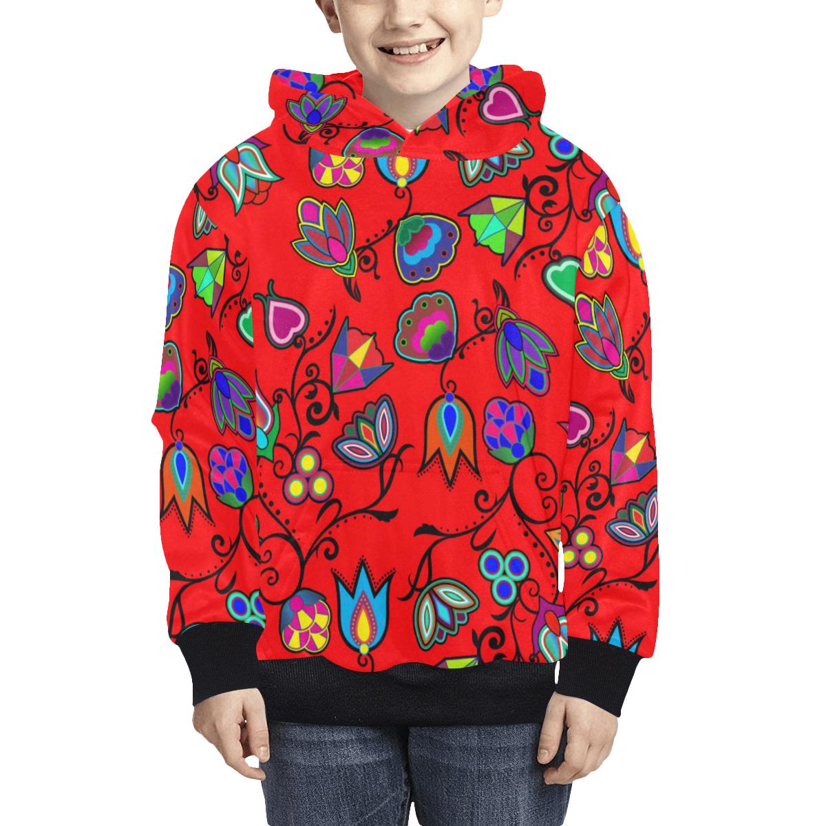 Indigenous Paisley Dahlia Kids' All Over Print Hoodie (Model H38) Kids' AOP Hoodie (H38) e-joyer