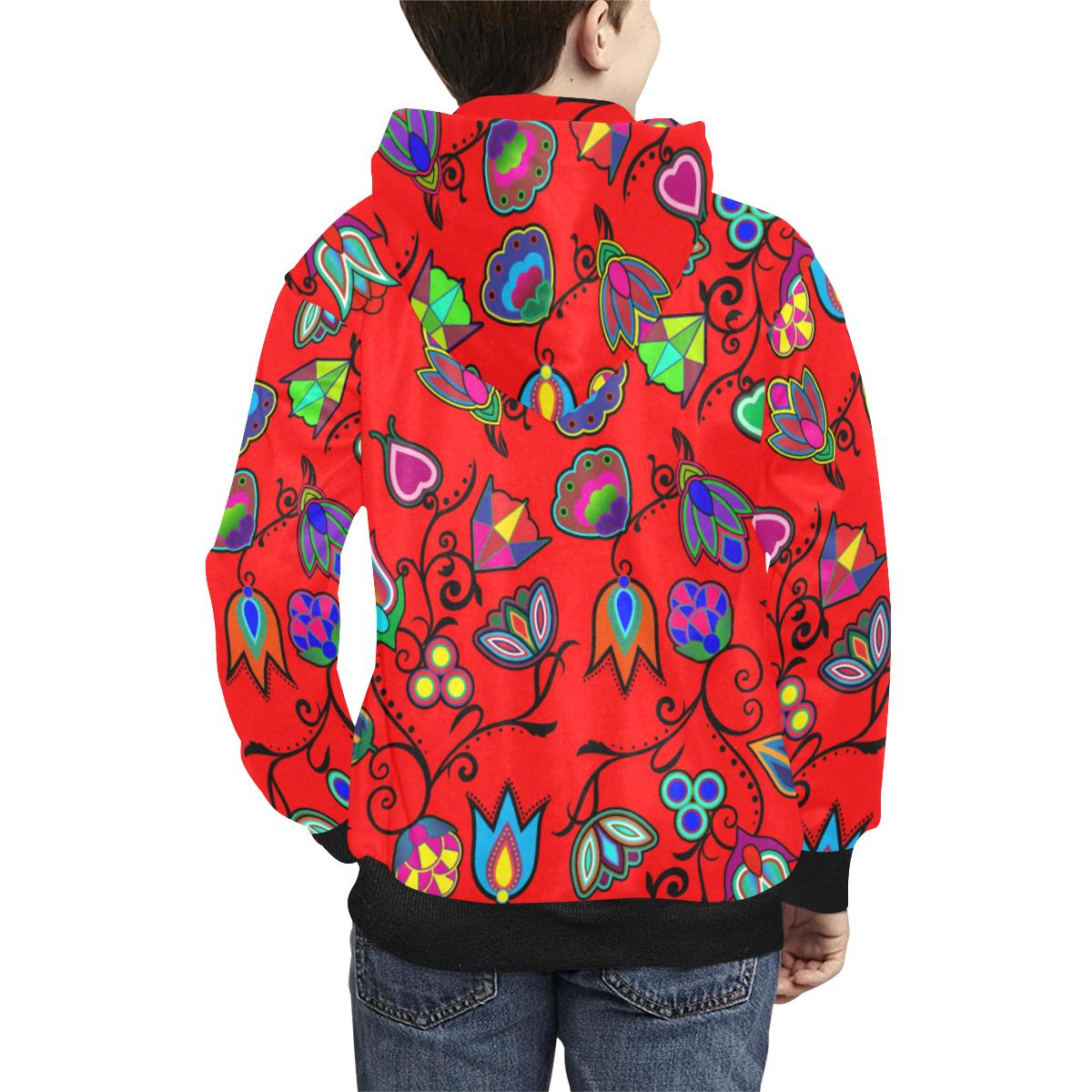 Indigenous Paisley Dahlia Kids' All Over Print Hoodie (Model H38) Kids' AOP Hoodie (H38) e-joyer