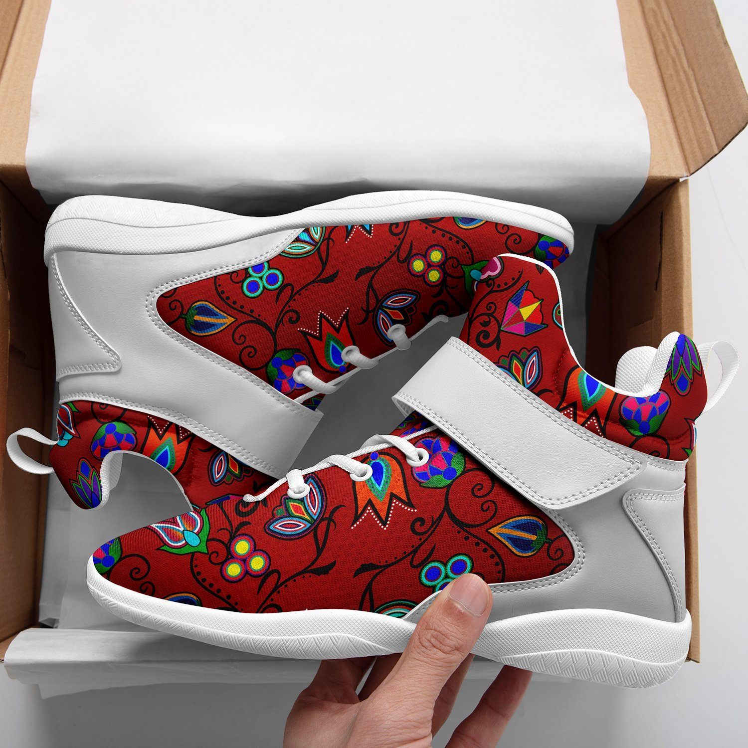 Indigenous Paisley Dahlia Kid's Ipottaa Basketball / Sport High Top Shoes 49 Dzine