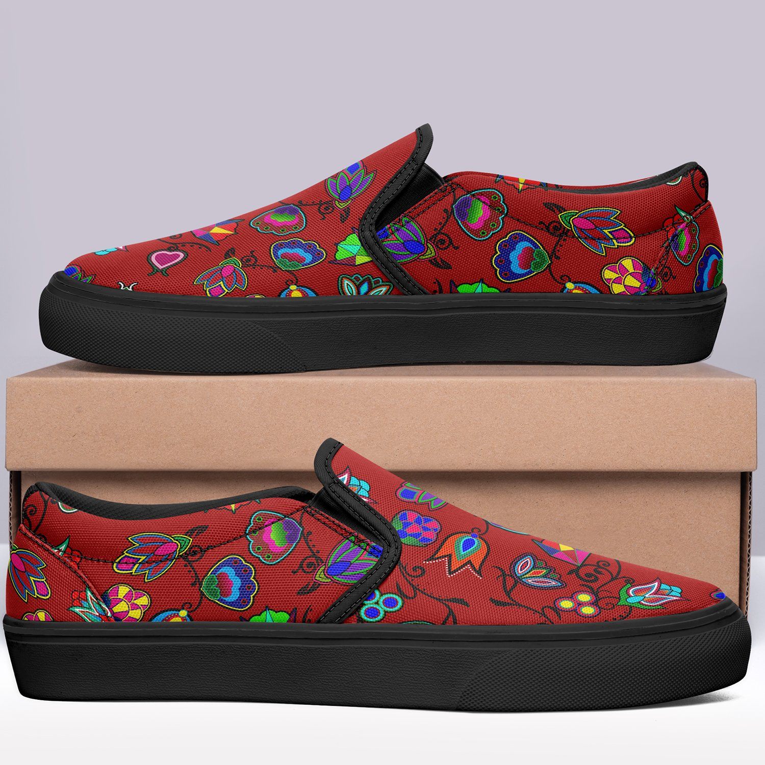 Indigenous Paisley Dahlia Otoyimm Canvas Slip On Shoes 49 Dzine