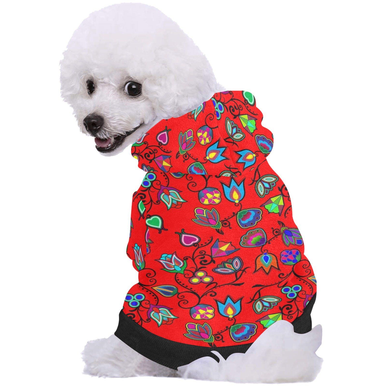 Indigenous Paisley Dahlia Pet Dog Hoodie Pet Dog Hoodie e-joyer