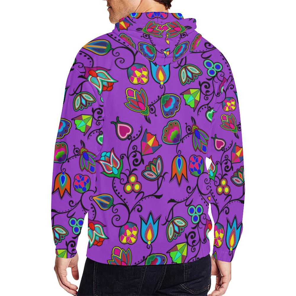 Indigenous Paisley - Dark Orchid All Over Print Full Zip Hoodie for Men (Model H14) All Over Print Full Zip Hoodie for Men (H14) e-joyer