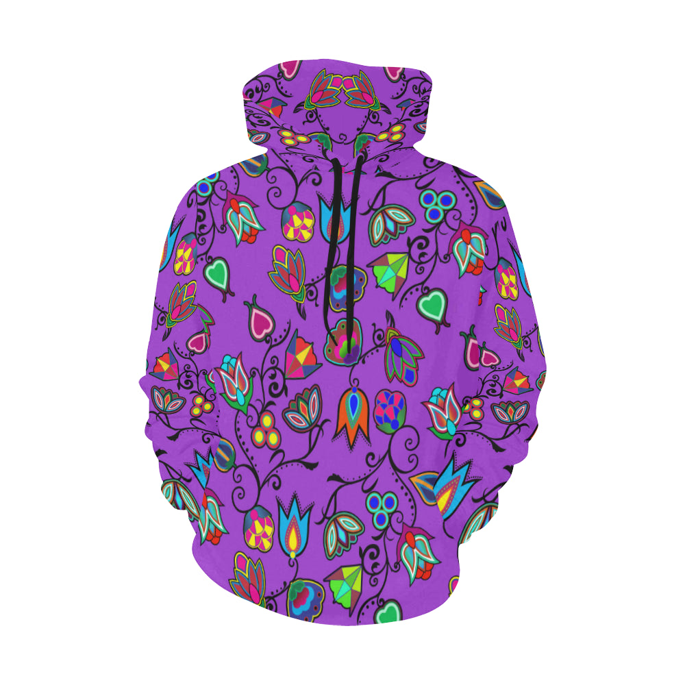 Indigenous Paisley - Dark Orchid All Over Print Hoodie for Women (USA Size) (Model H13) Hoodie e-joyer