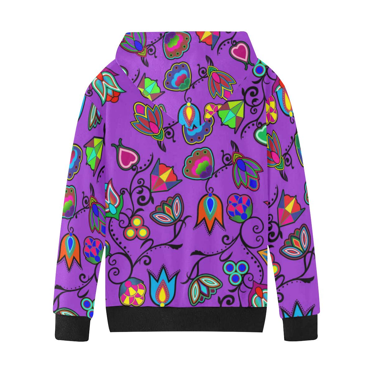Indigenous Paisley Dark Orchid Kids' All Over Print Hoodie (Model H38) Kids' AOP Hoodie (H38) e-joyer