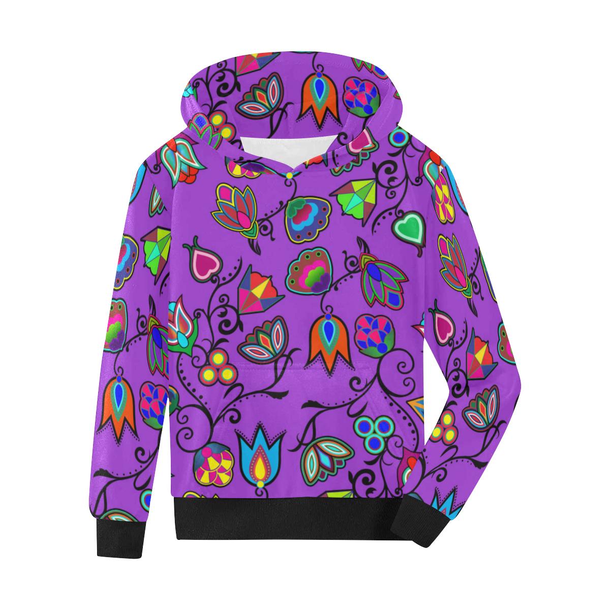 Indigenous Paisley Dark Orchid Kids' All Over Print Hoodie (Model H38) Kids' AOP Hoodie (H38) e-joyer