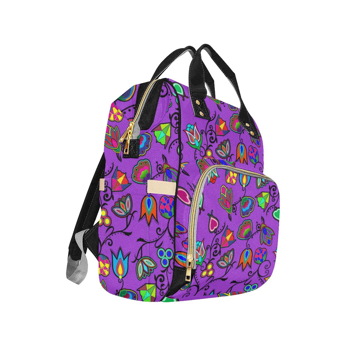 Indigenous Paisley - Dark Orchid Multi-Function Diaper Backpack (Model 1688) Diaper Backpack (1688) e-joyer