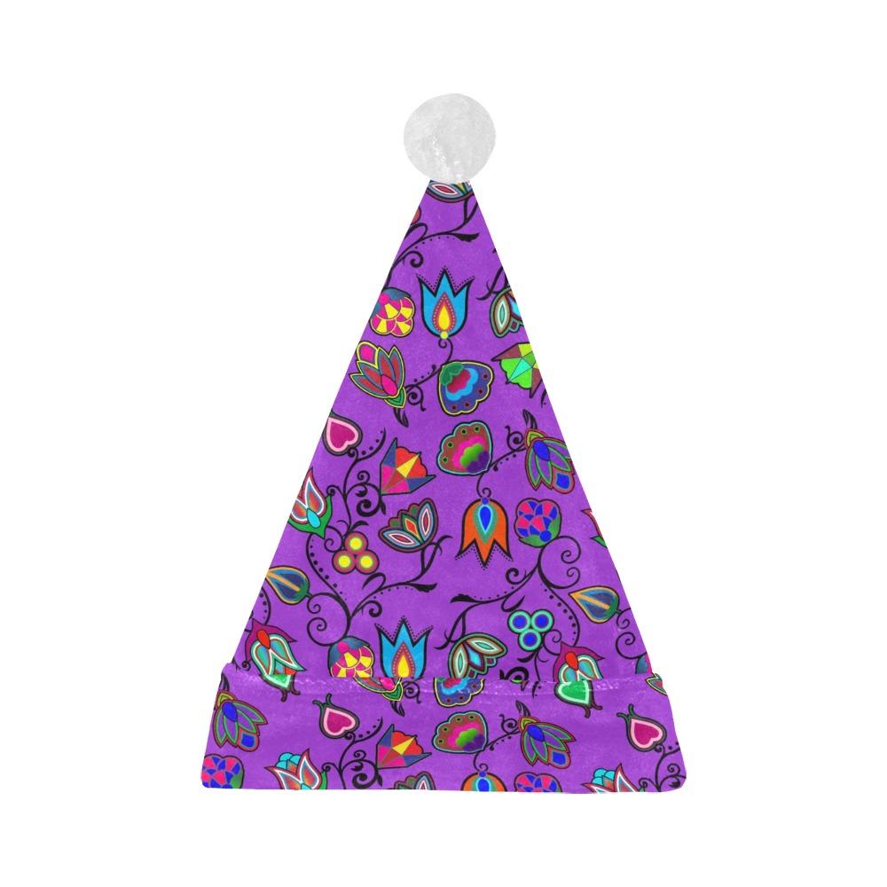 Indigenous Paisley Dark Orchid Santa Hat Santa Hat e-joyer