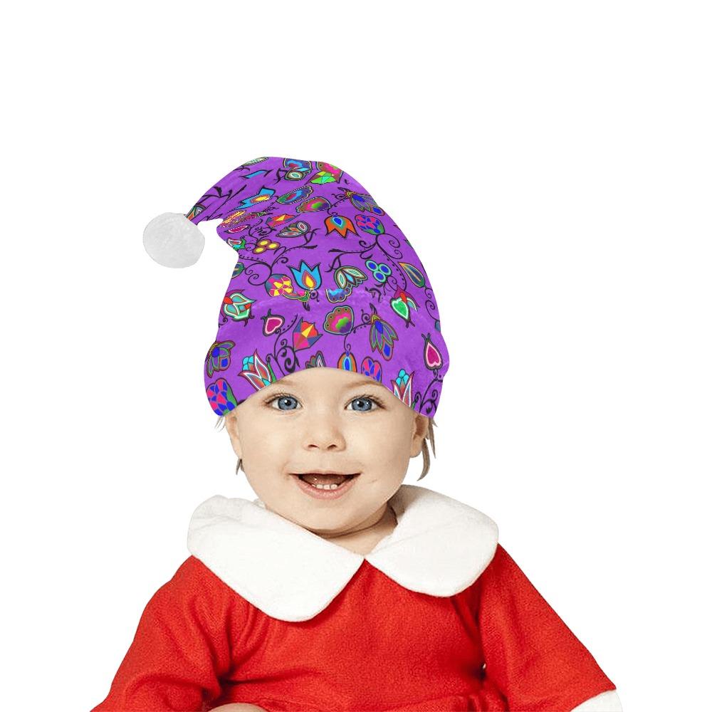Indigenous Paisley Dark Orchid Santa Hat Santa Hat e-joyer