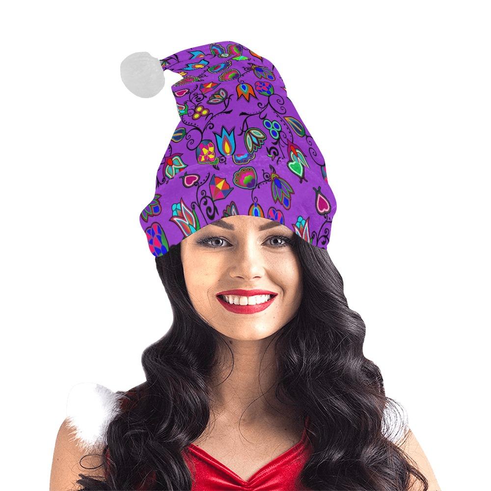 Indigenous Paisley Dark Orchid Santa Hat Santa Hat e-joyer