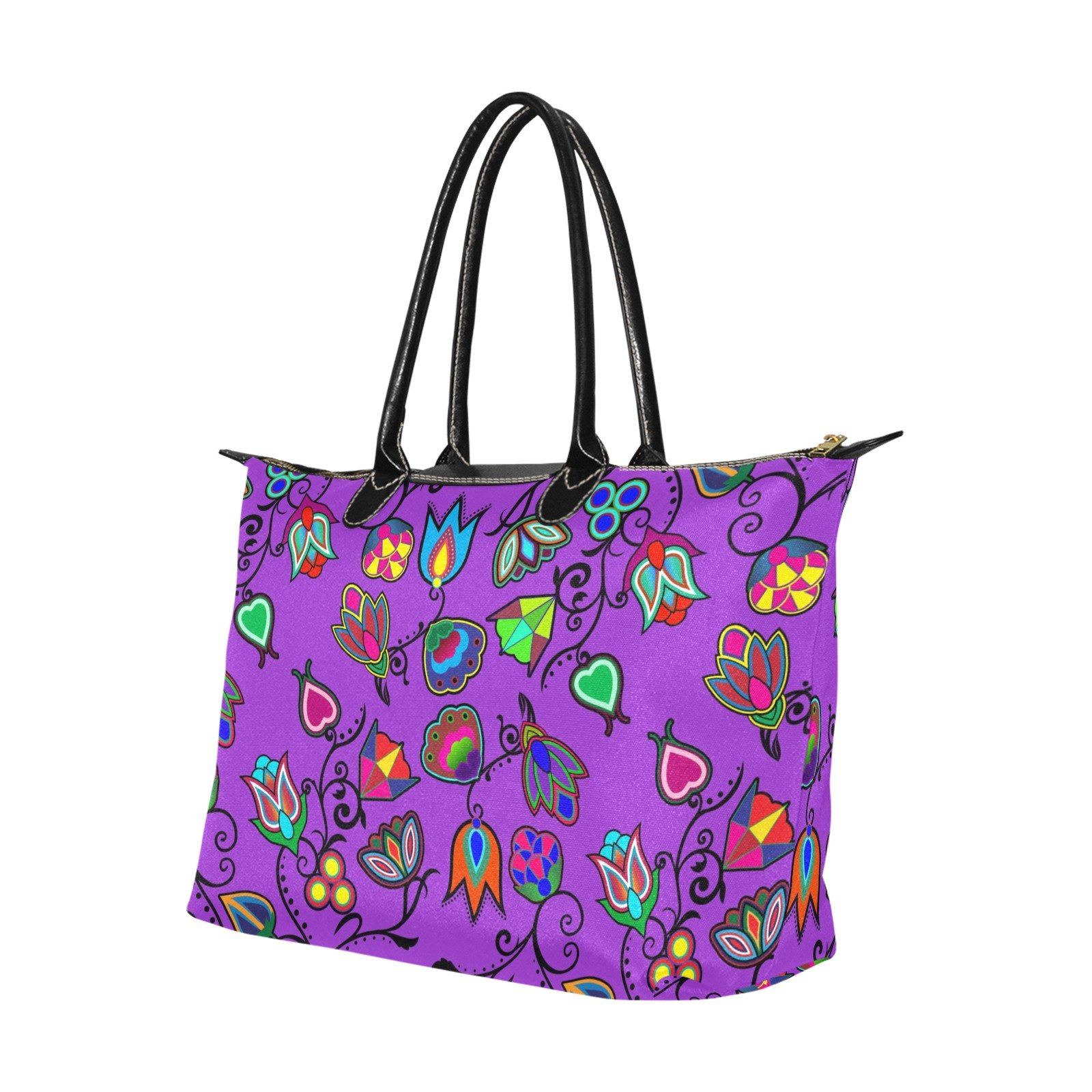 Indigenous Paisley Dark Orchid Single-Shoulder Lady Handbag (Model 1714) bag e-joyer
