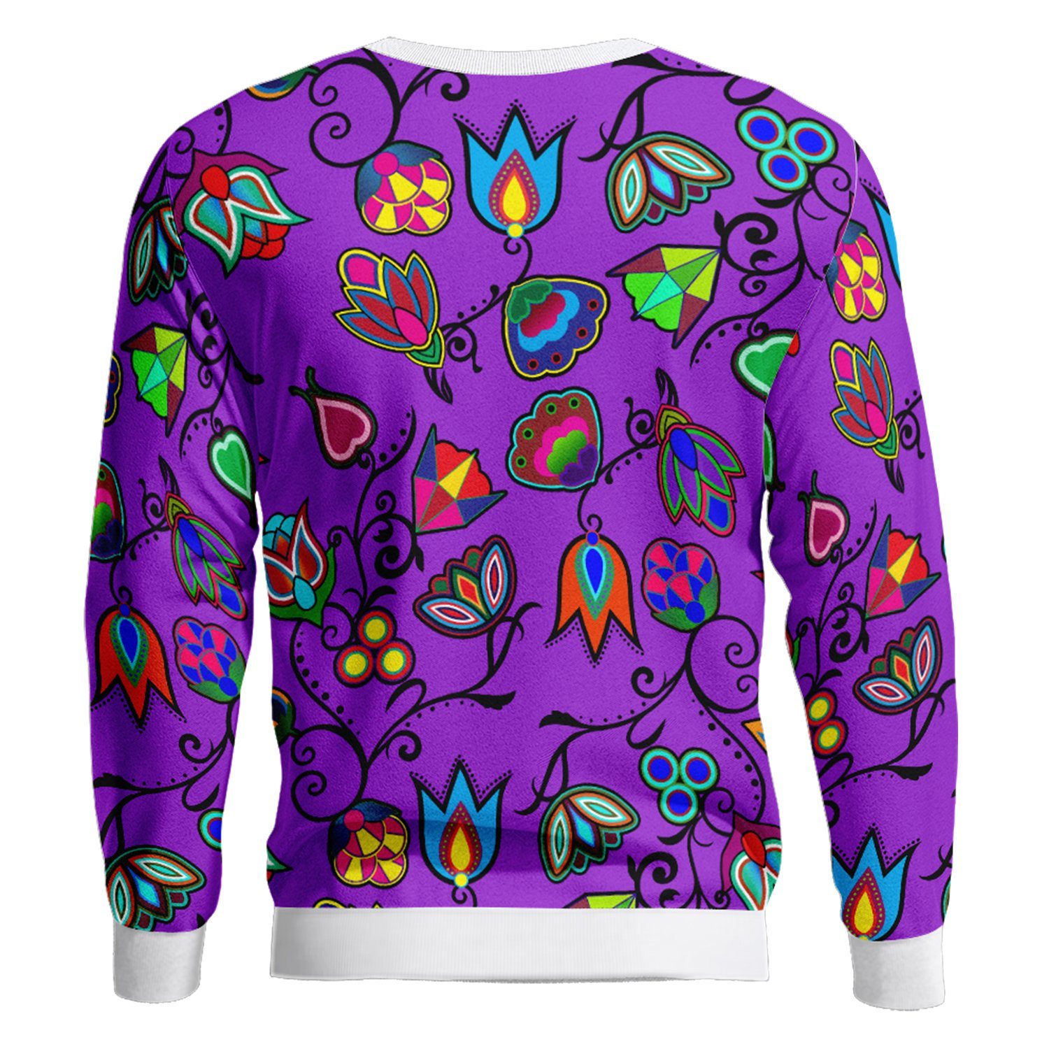 Indigenous Paisley Dark Orchid Unisex Crewneck Long Sleeve Top 49 Dzine
