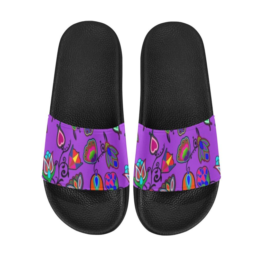 Indigenous Paisley Dark Orchid Women's Slide Sandals (Model 057) Women's Slide Sandals (057) e-joyer