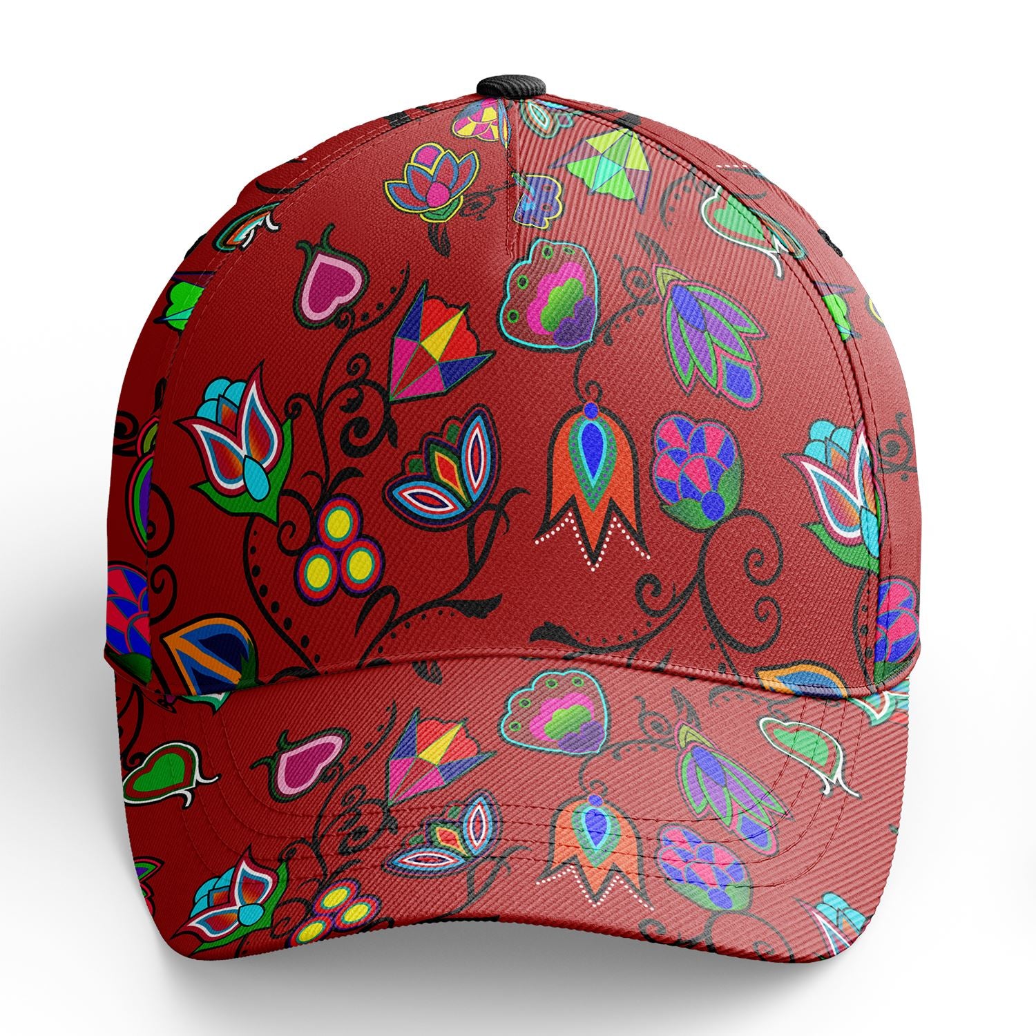 Indigenous Paisley Dark Red Snapback Hat hat Herman