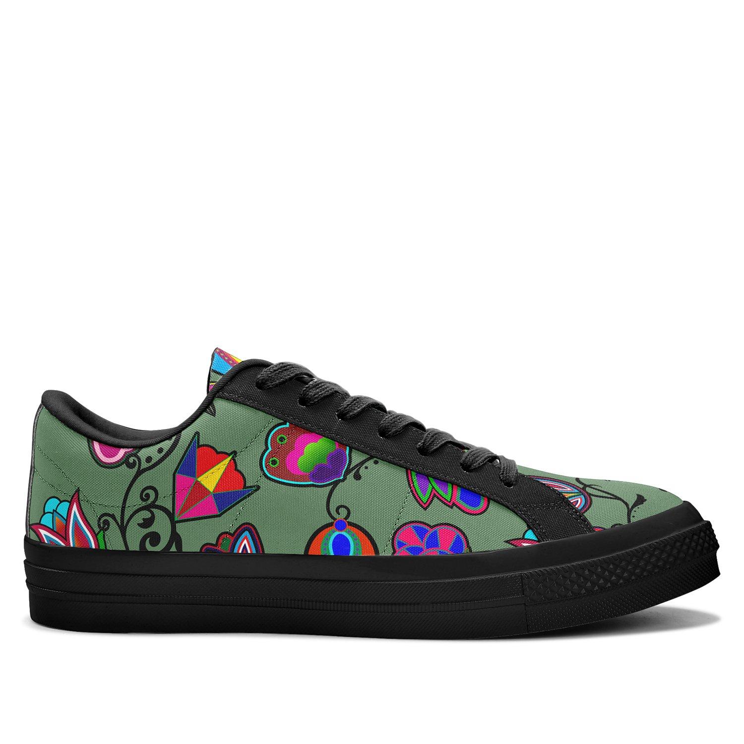 Indigenous Paisley Dark Sea Aapisi Low Top Canvas Shoes Black Sole aapisi Herman