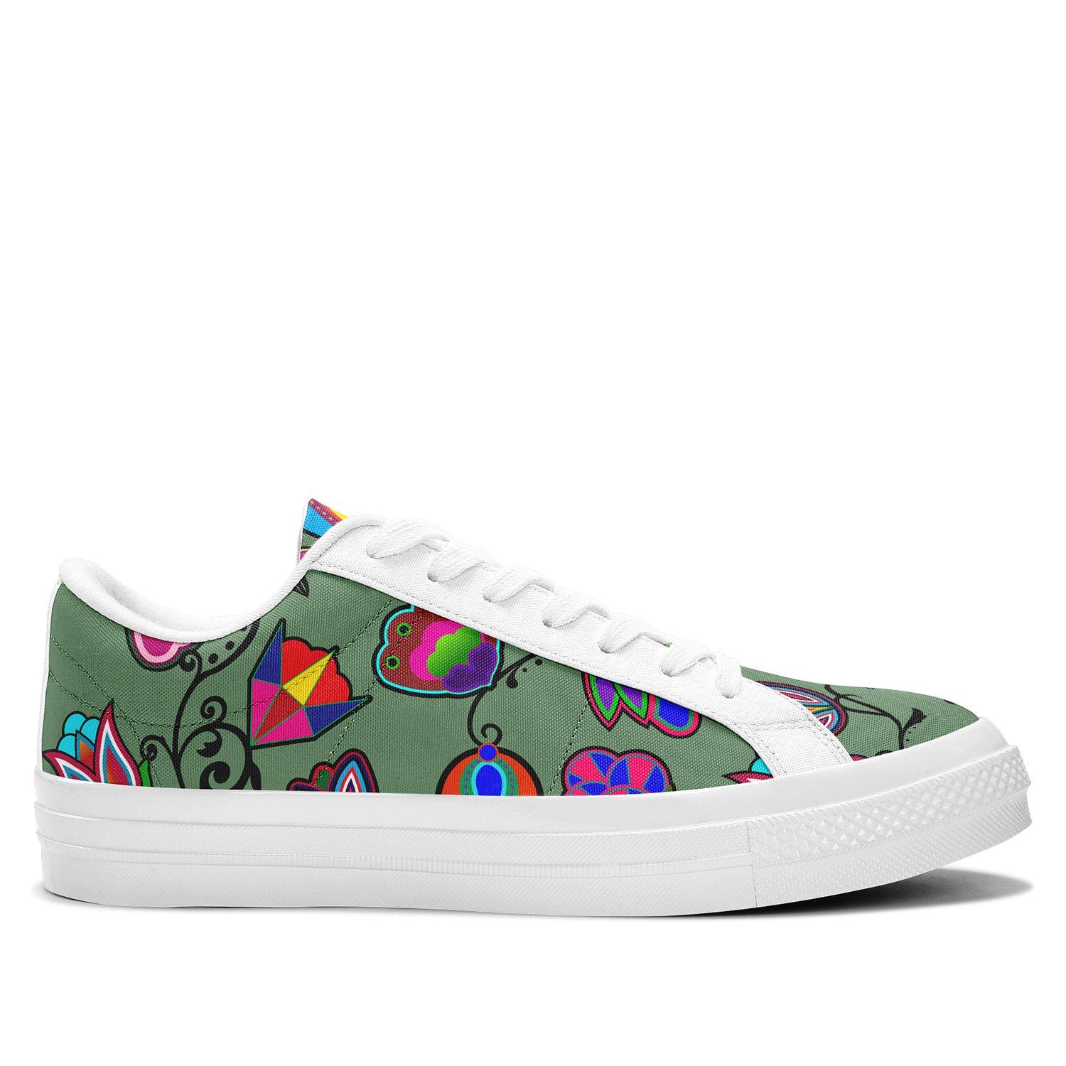 Indigenous Paisley Dark Sea Aapisi Low Top Canvas Shoes White Sole aapisi Herman
