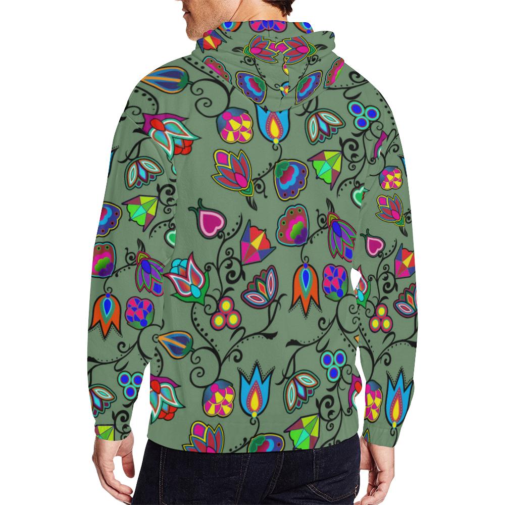 Indigenous Paisley - Dark Sea All Over Print Full Zip Hoodie for Men (Model H14) All Over Print Full Zip Hoodie for Men (H14) e-joyer