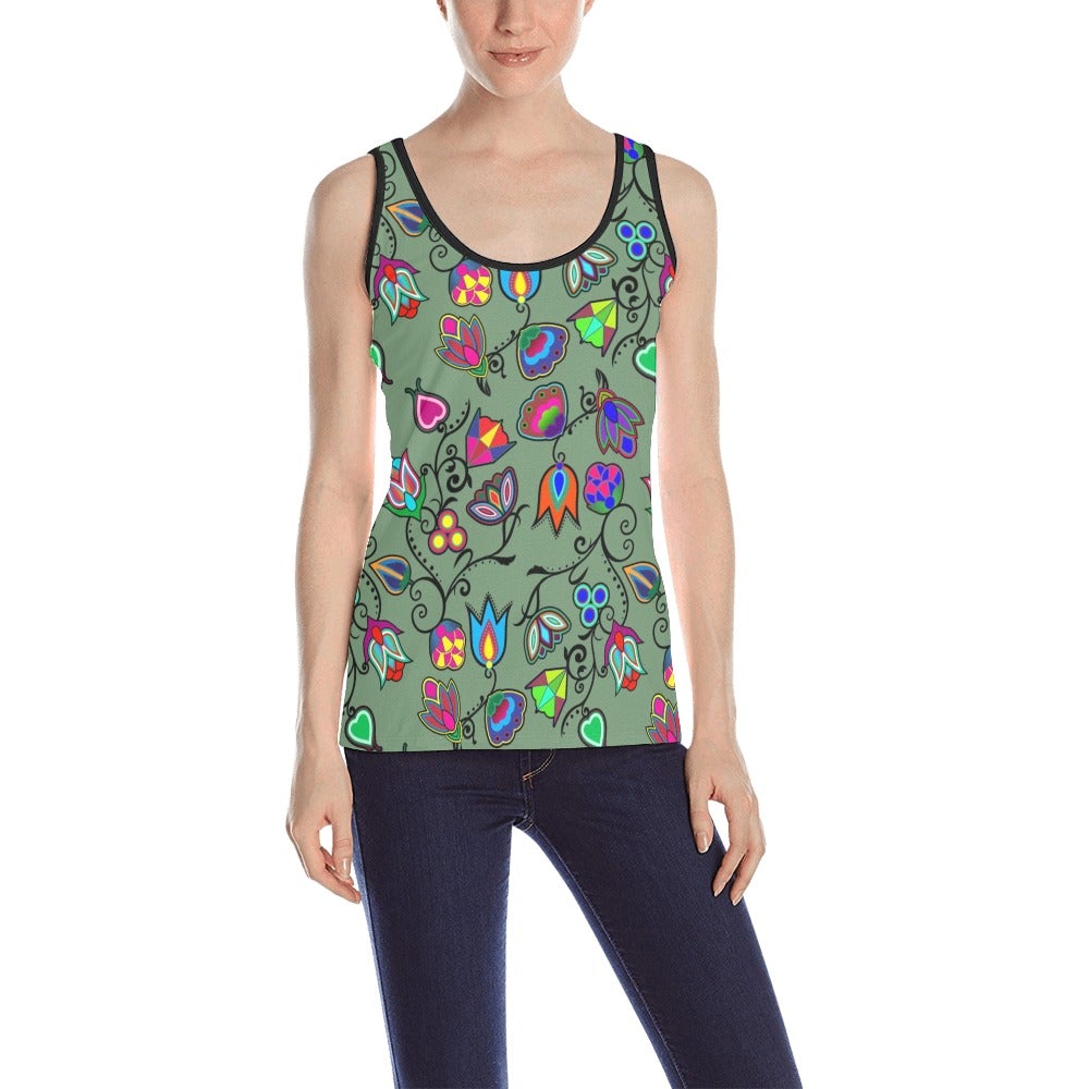 Indigenous Paisley Dark Sea All Over Print Tank Top for Women (Model T43) All Over Print Tank Top for Women (T43) e-joyer