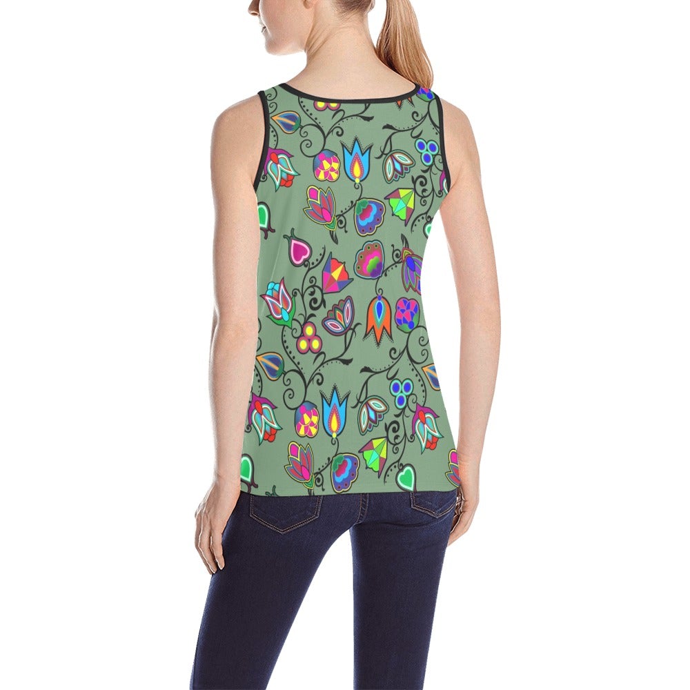 Indigenous Paisley Dark Sea All Over Print Tank Top for Women (Model T43) All Over Print Tank Top for Women (T43) e-joyer
