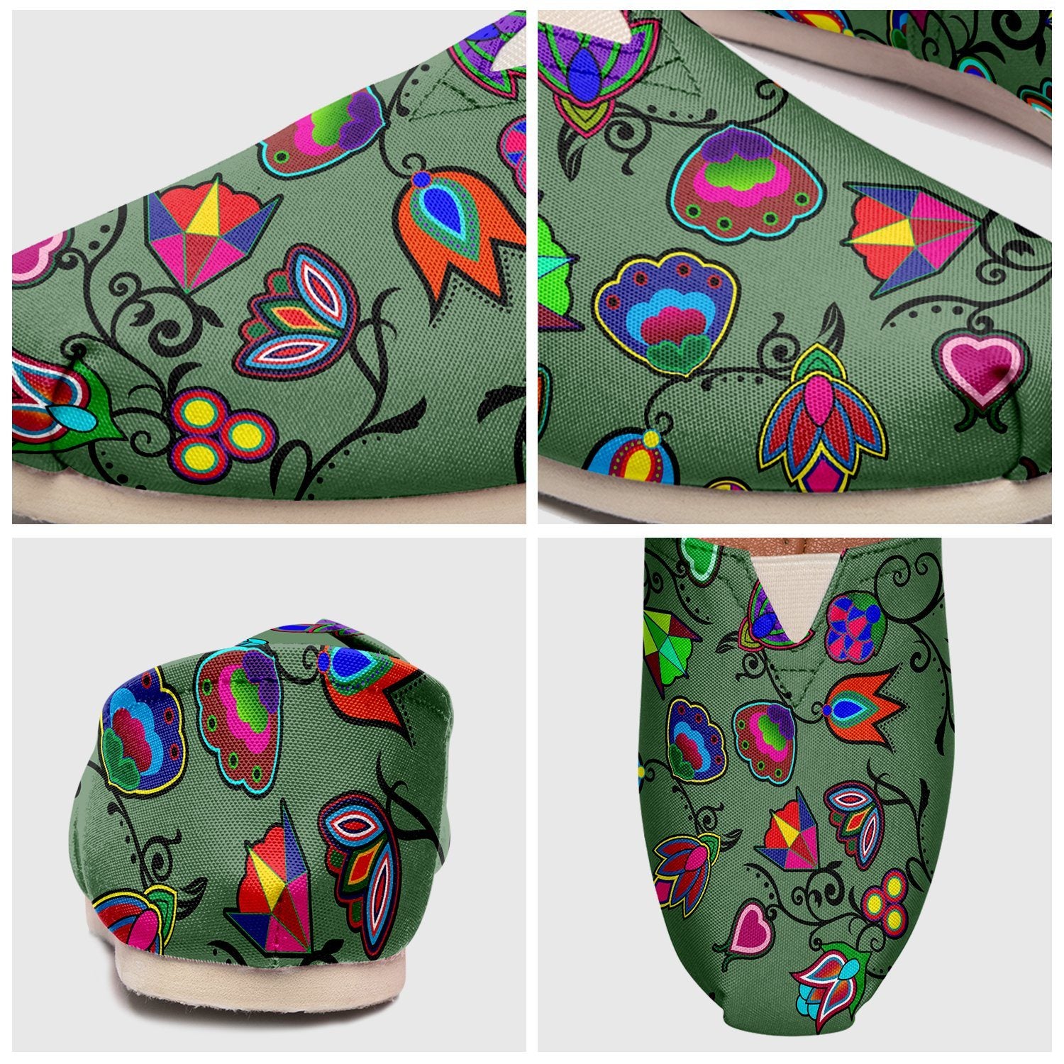 Indigenous Paisley Dark Sea Casual Unisex Slip On Shoe Herman