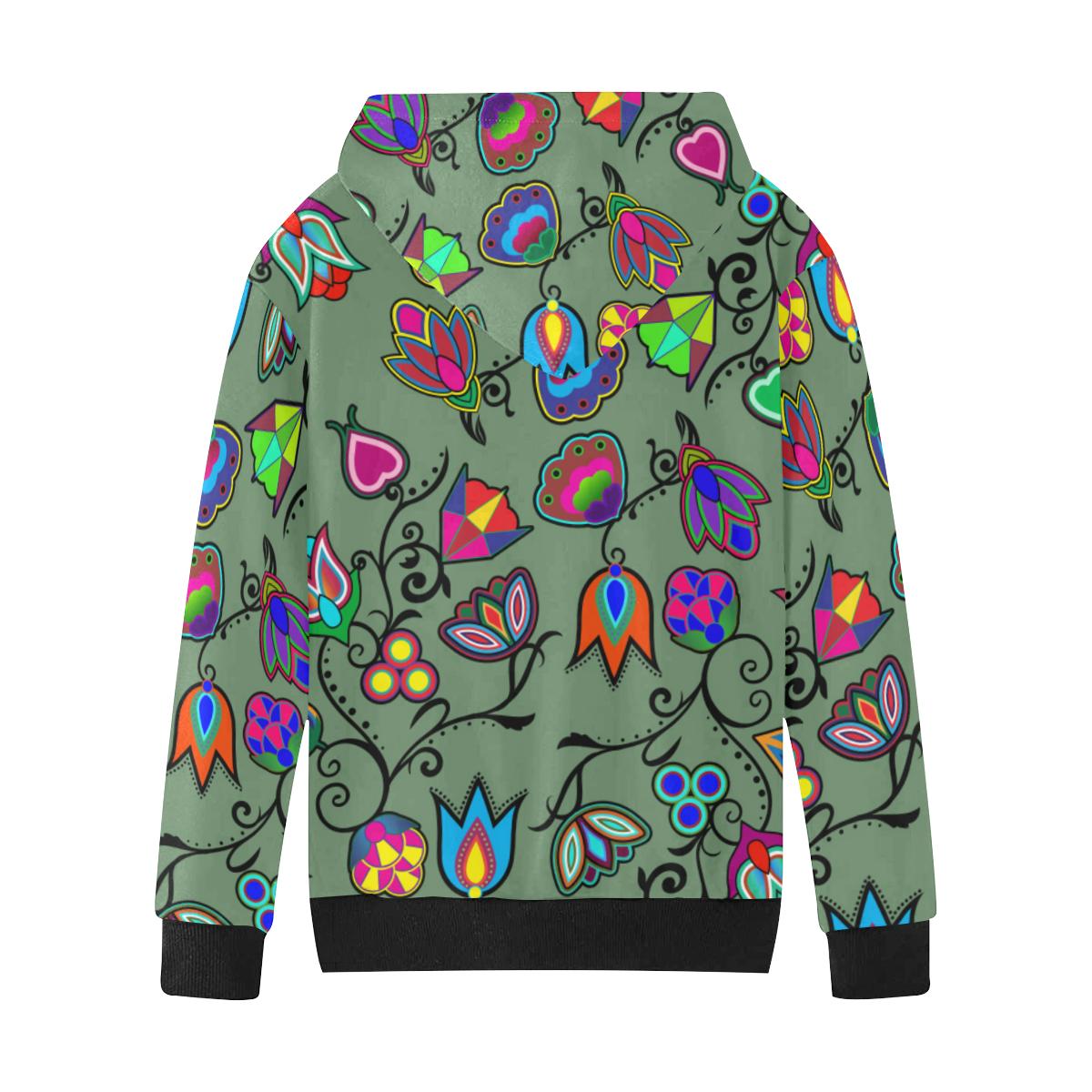 Indigenous Paisley Dark Sea Kids' All Over Print Hoodie (Model H38) Kids' AOP Hoodie (H38) e-joyer