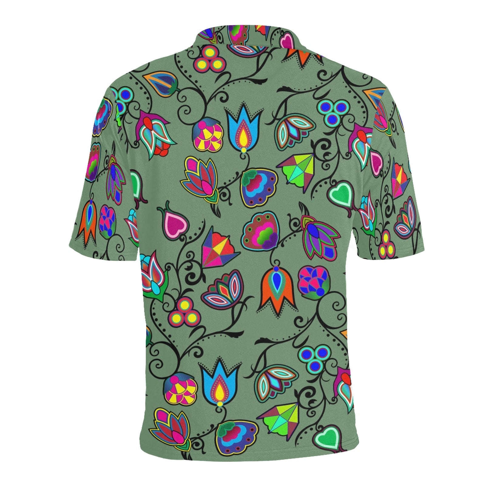 Indigenous Paisley Dark Sea Men's All Over Print Polo Shirt (Model T55) Men's Polo Shirt (Model T55) e-joyer