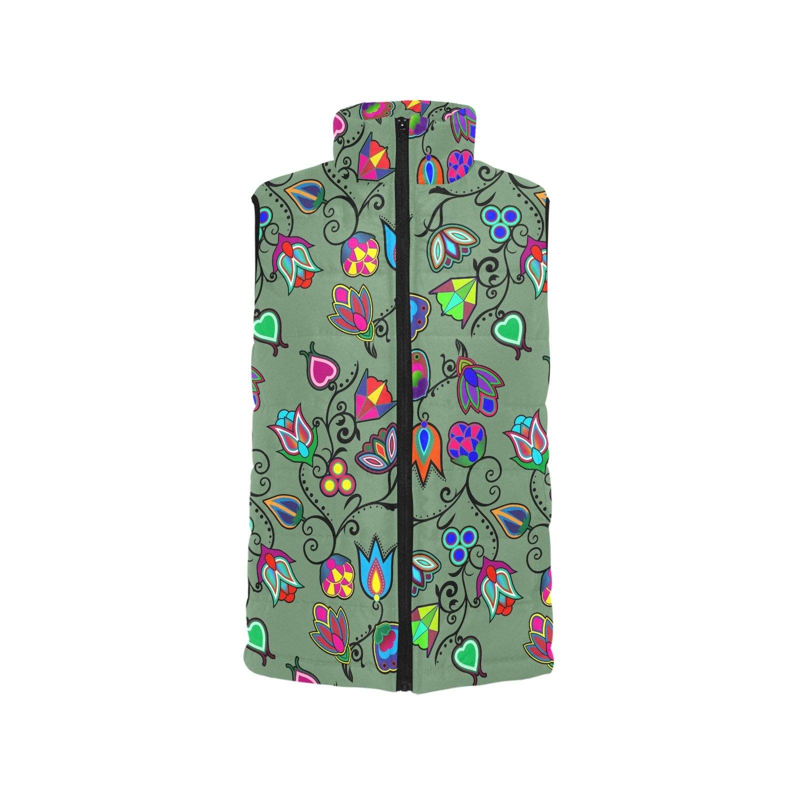 Indigenous Paisley Dark Sea Men's Padded Vest Jacket (Model H44) Men's Padded Vest Jacket (H44) e-joyer