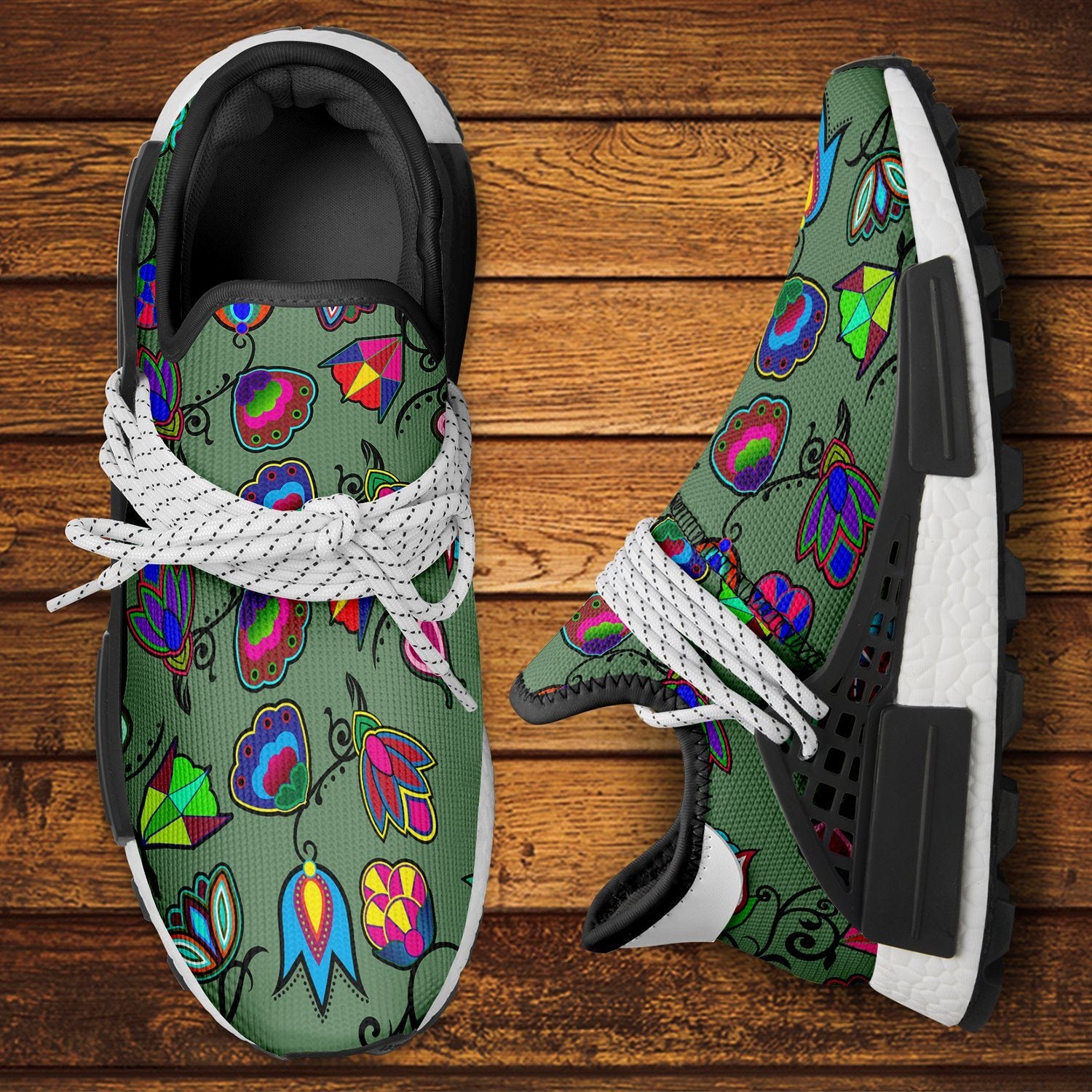 Indigenous Paisley Dark Sea Okaki Sneakers Shoes Herman
