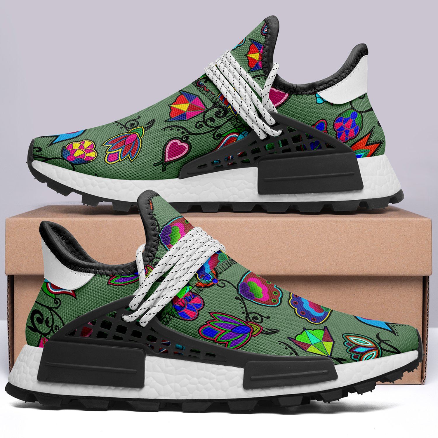 Indigenous Paisley Dark Sea Okaki Sneakers Shoes Herman