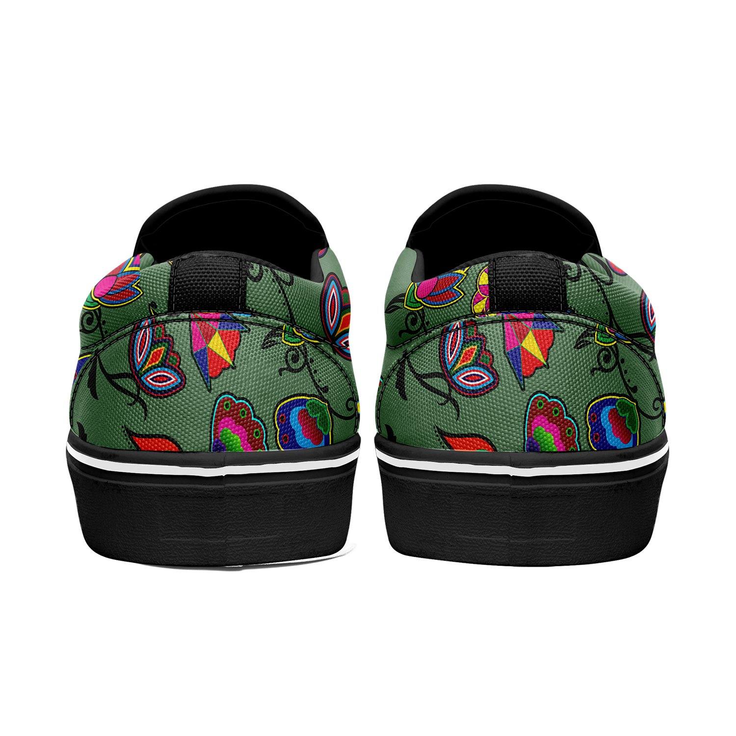 Indigenous Paisley Dark Sea Otoyimm Kid's Canvas Slip On Shoes otoyimm Herman