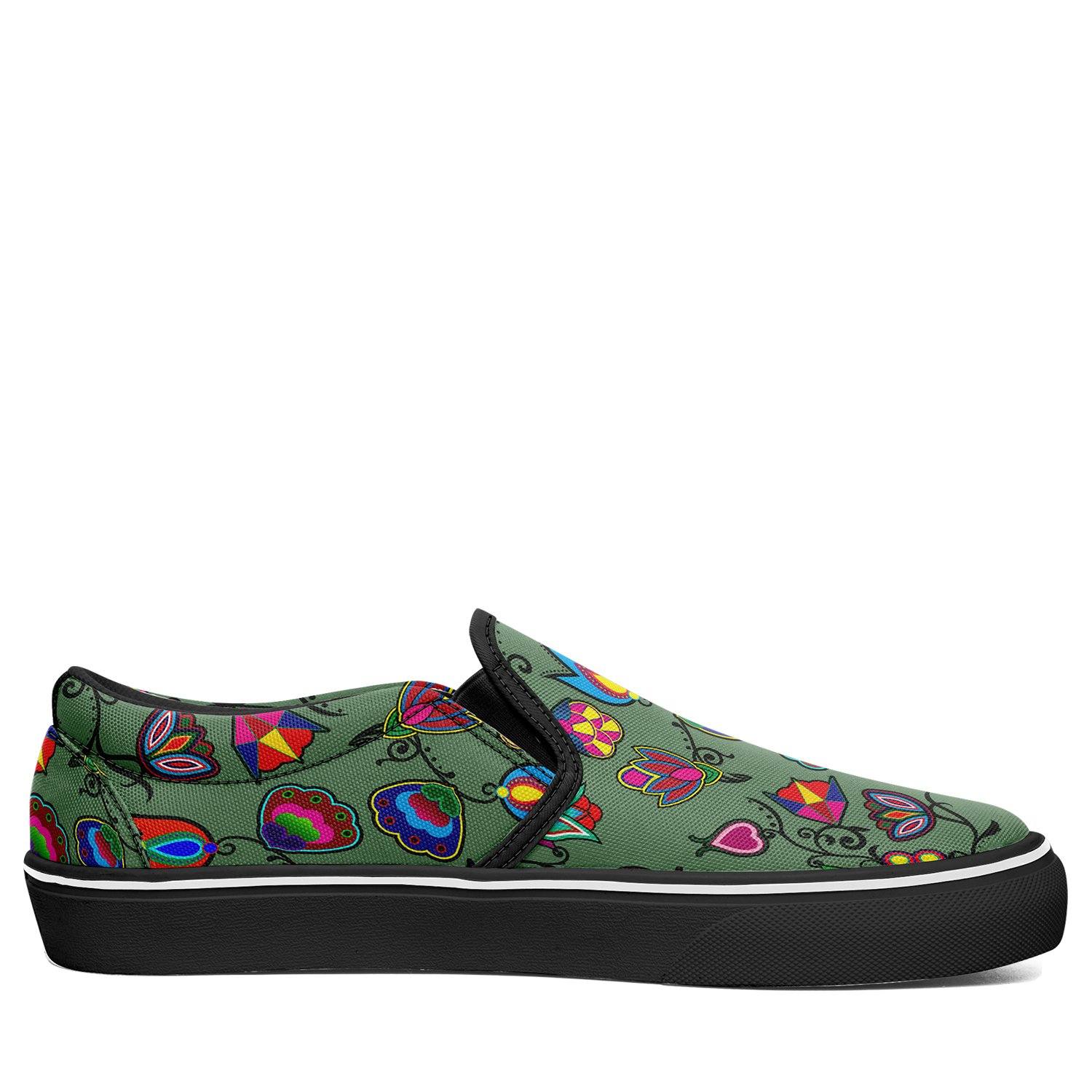 Indigenous Paisley Dark Sea Otoyimm Kid's Canvas Slip On Shoes otoyimm Herman