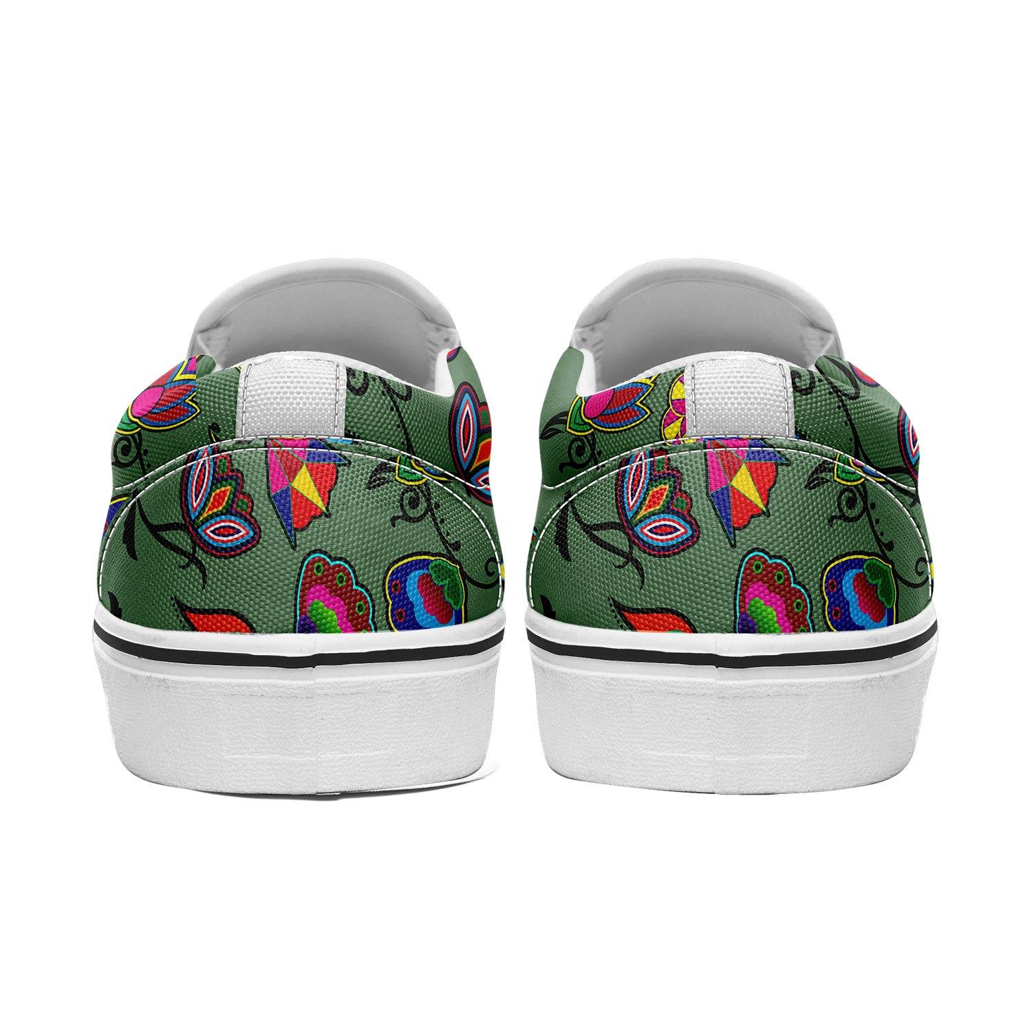 Indigenous Paisley Dark Sea Otoyimm Kid's Canvas Slip On Shoes otoyimm Herman
