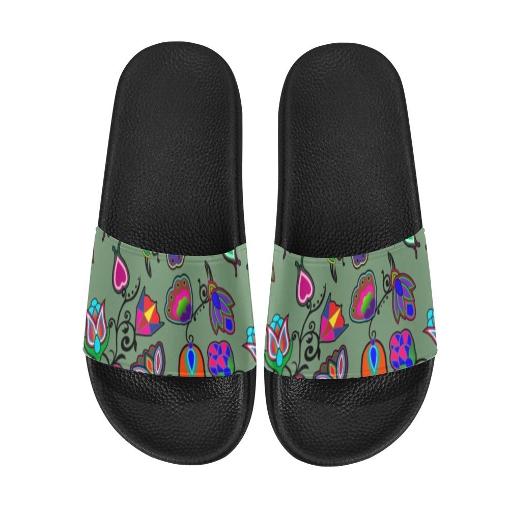 Indigenous Paisley Dark Sea Women's Slide Sandals (Model 057) Women's Slide Sandals (057) e-joyer