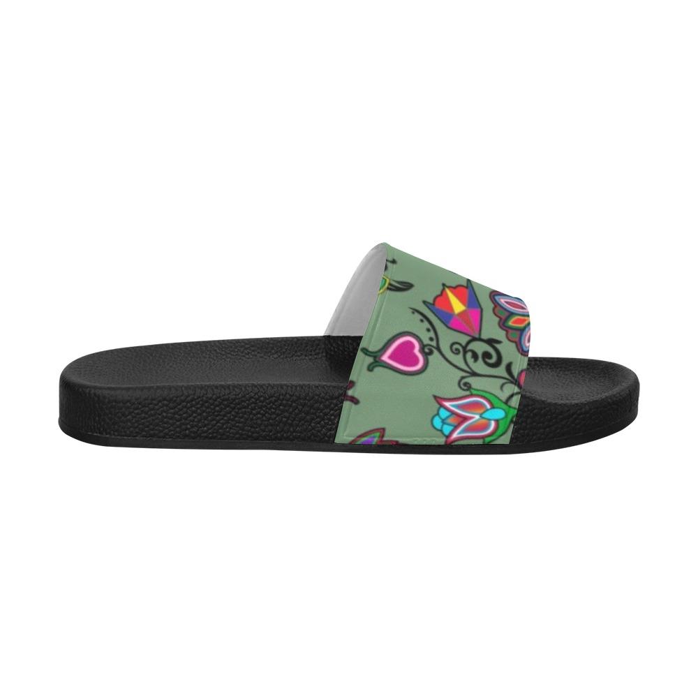 Indigenous Paisley Dark Sea Women's Slide Sandals (Model 057) Women's Slide Sandals (057) e-joyer