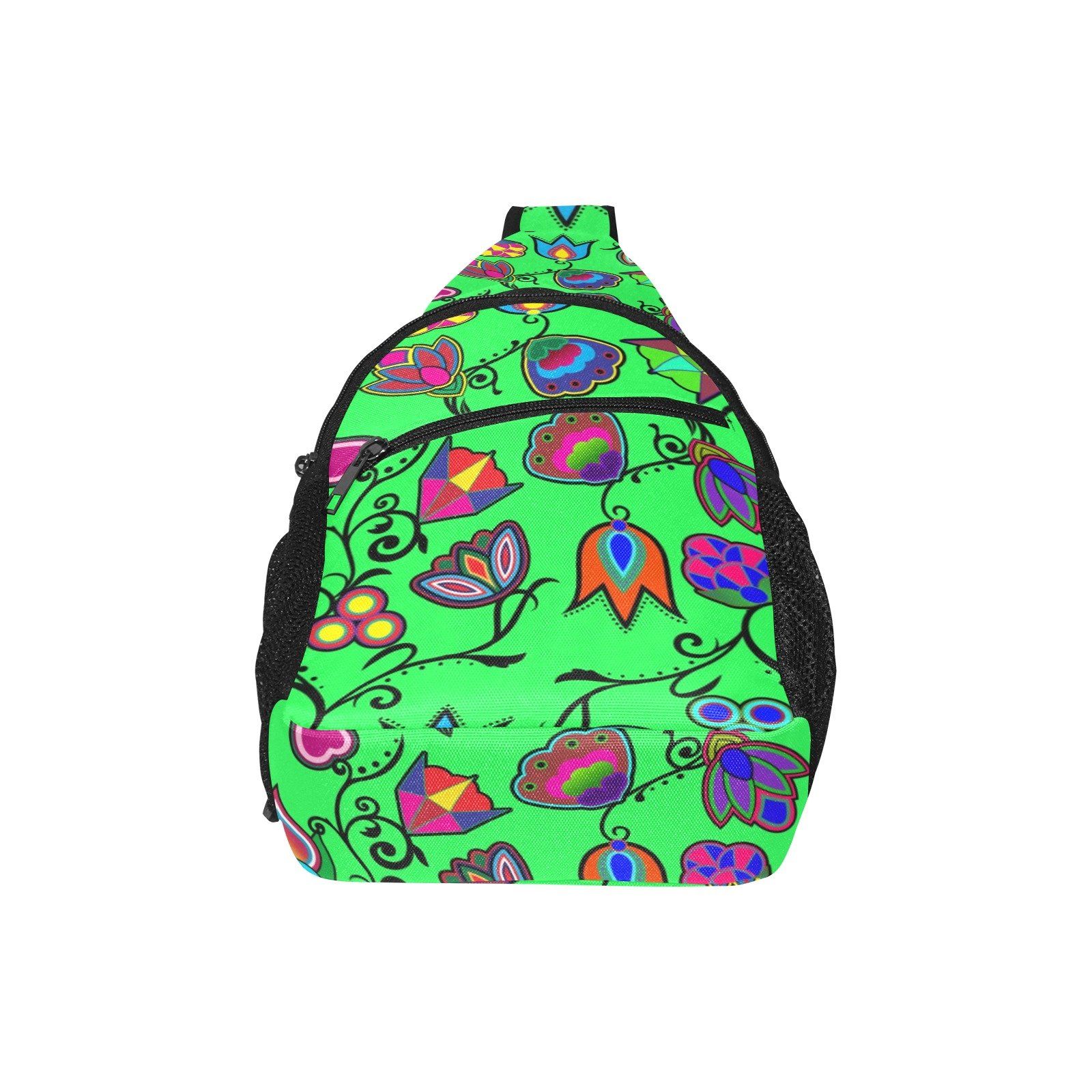 Indigenous Paisley Green All Over Print Chest Bag (Model 1719) All Over Print Chest Bag (1719) e-joyer