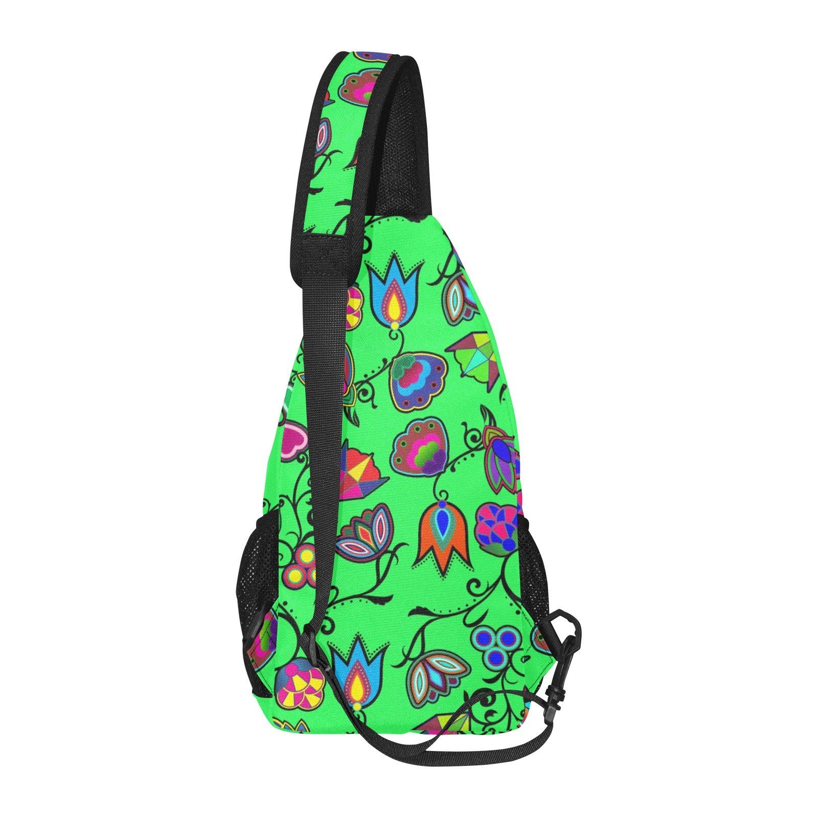 Indigenous Paisley Green All Over Print Chest Bag (Model 1719) All Over Print Chest Bag (1719) e-joyer