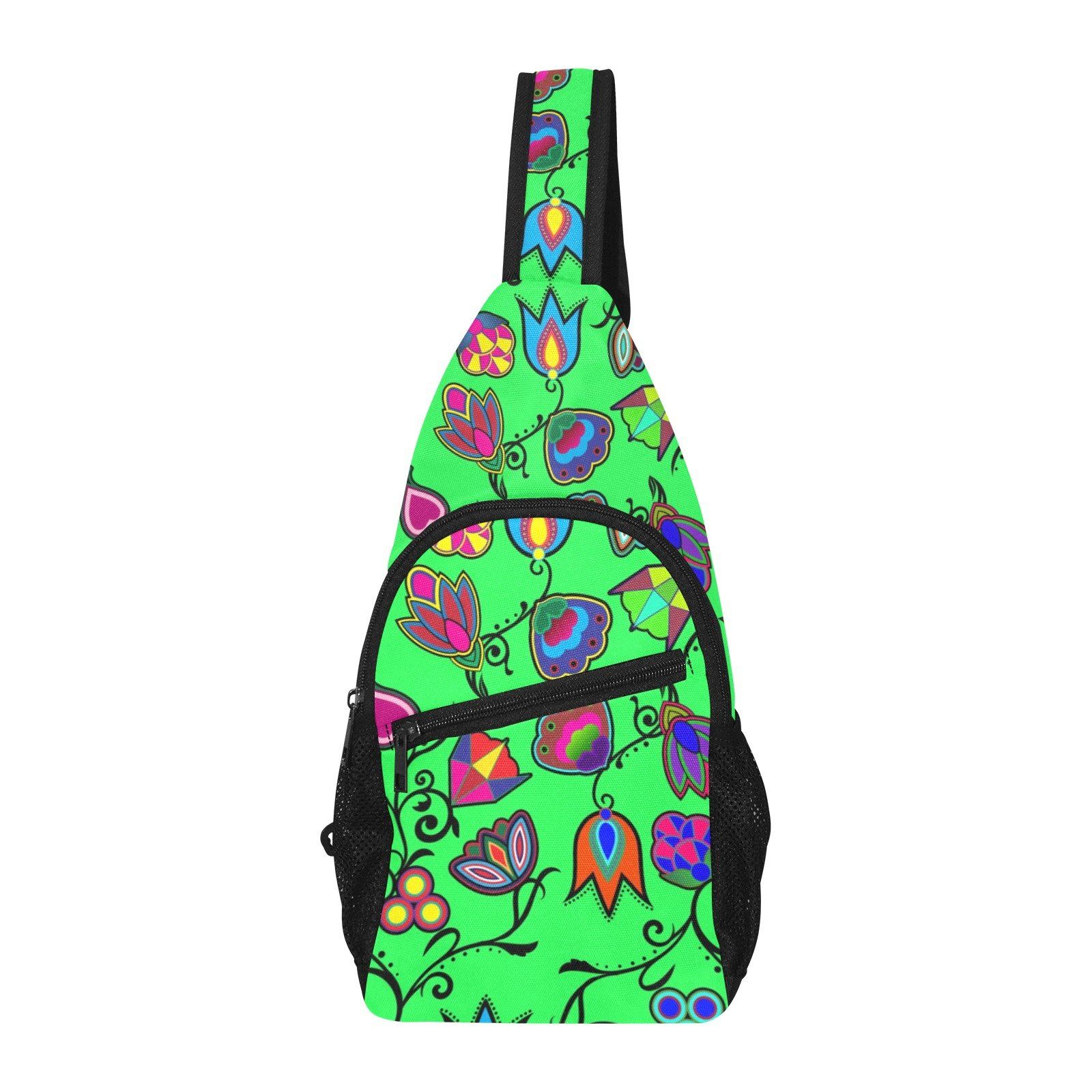 Indigenous Paisley Green All Over Print Chest Bag (Model 1719) All Over Print Chest Bag (1719) e-joyer