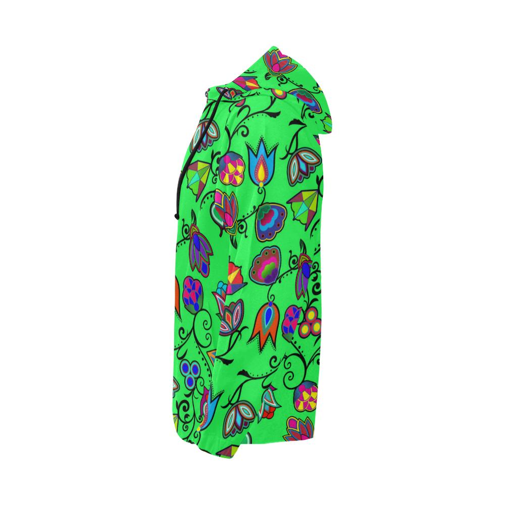 Indigenous Paisley - Green All Over Print Full Zip Hoodie for Men (Model H14) All Over Print Full Zip Hoodie for Men (H14) e-joyer