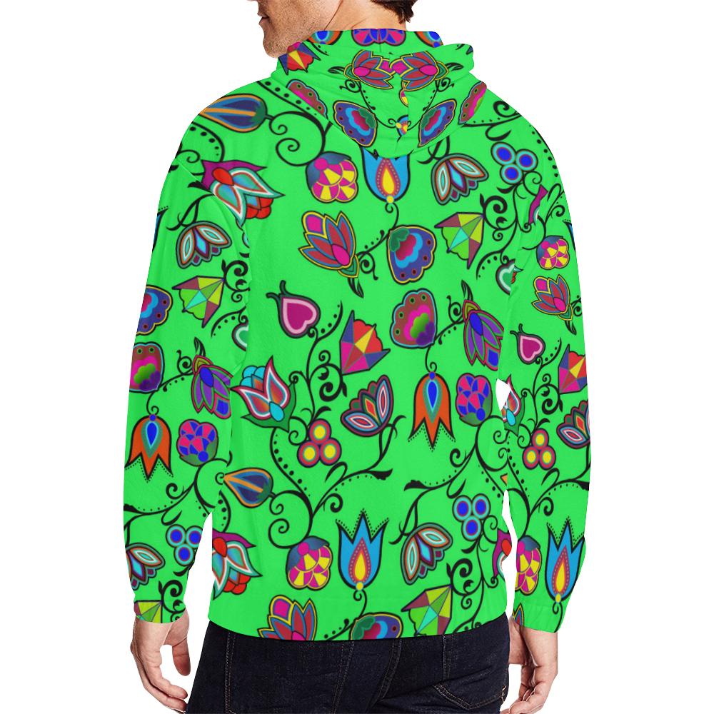 Indigenous Paisley - Green All Over Print Full Zip Hoodie for Men (Model H14) All Over Print Full Zip Hoodie for Men (H14) e-joyer