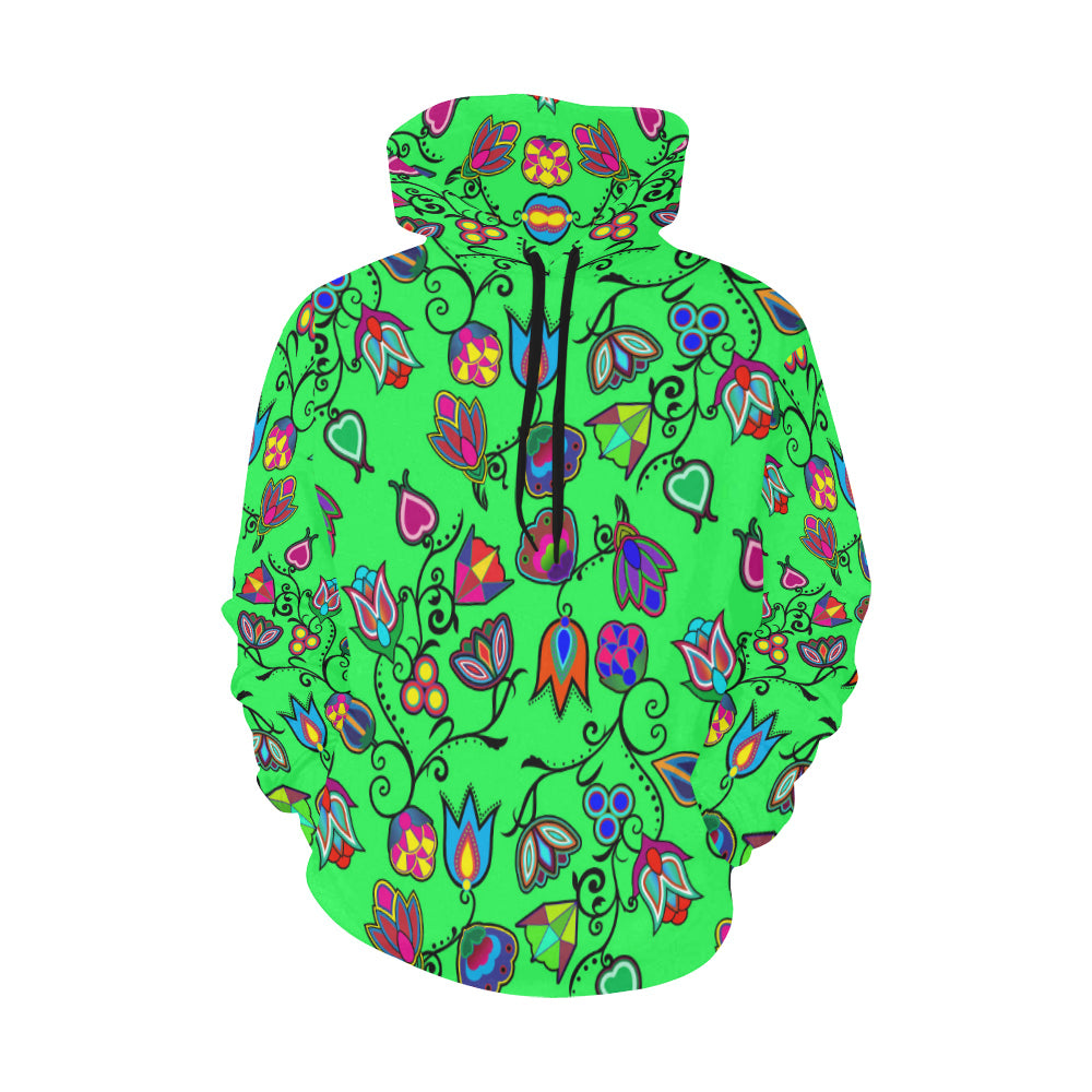 Indigenous Paisley - Green All Over Print Hoodie for Women (USA Size) (Model H13) Hoodie e-joyer