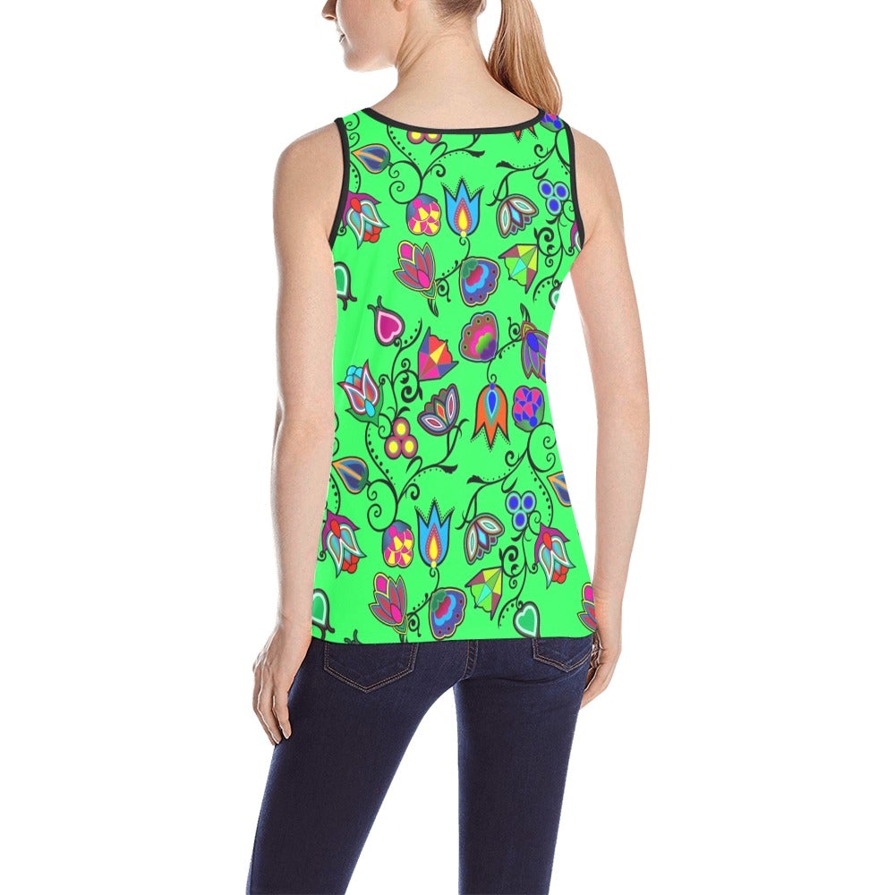 Indigenous Paisley Green All Over Print Tank Top for Women (Model T43) All Over Print Tank Top for Women (T43) e-joyer