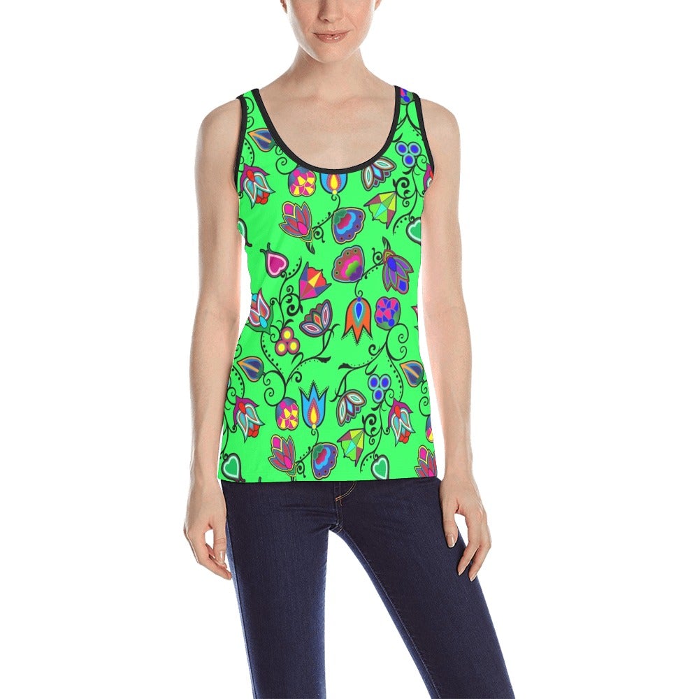 Indigenous Paisley Green All Over Print Tank Top for Women (Model T43) All Over Print Tank Top for Women (T43) e-joyer