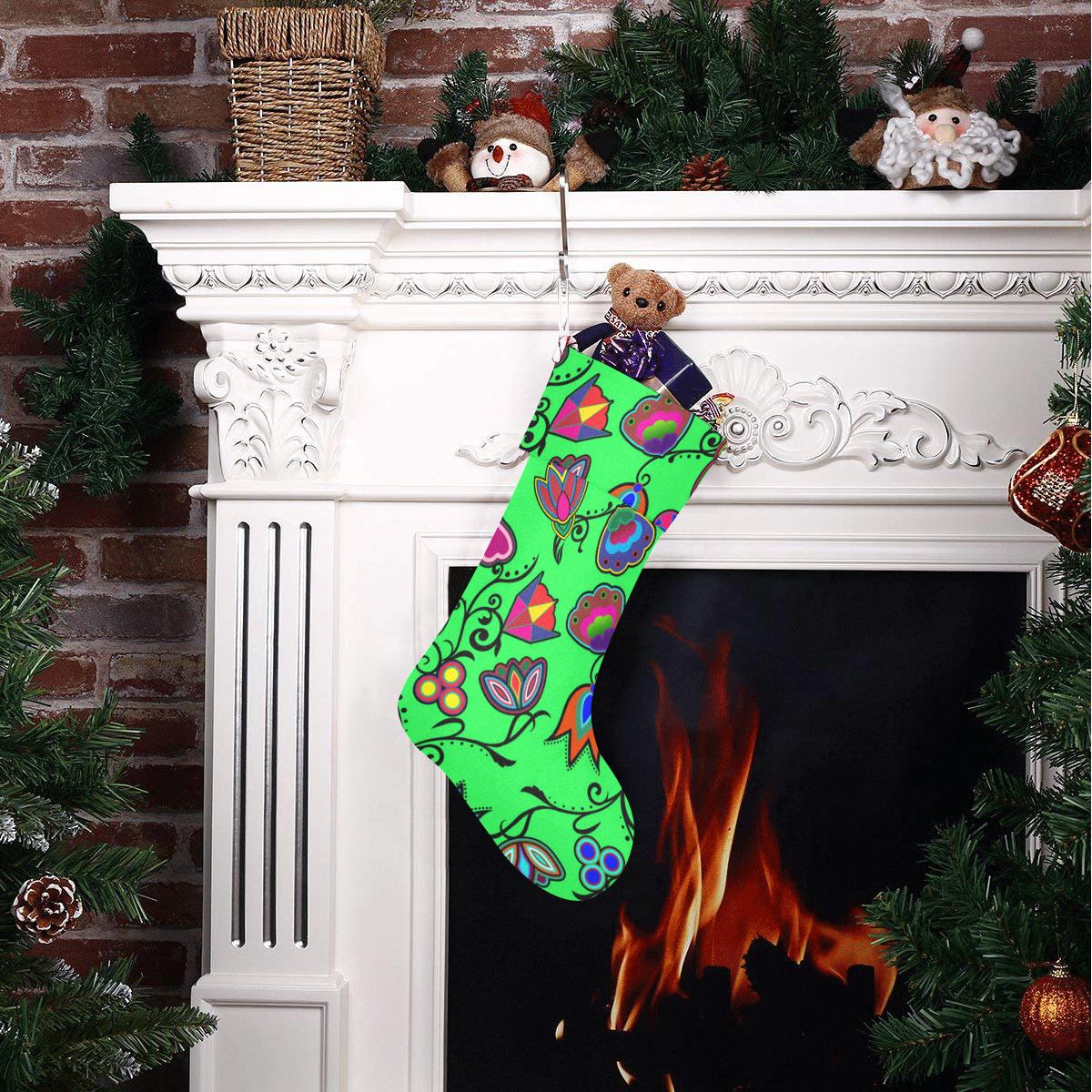 Indigenous Paisley Green Christmas Stocking holiday stocking e-joyer