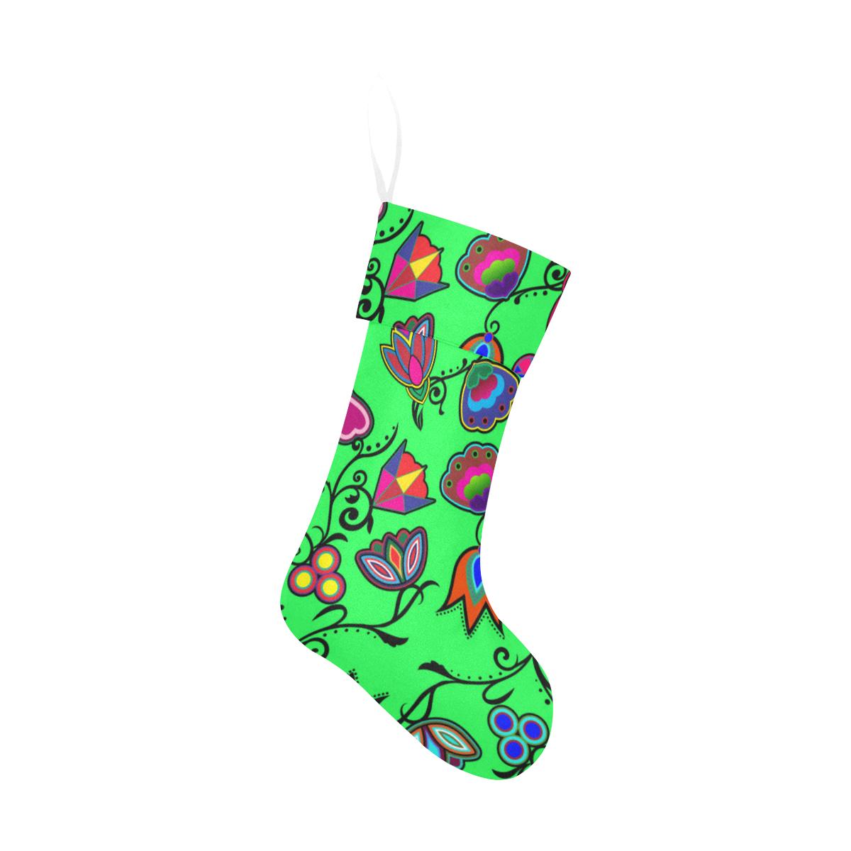 Indigenous Paisley Green Christmas Stocking holiday stocking e-joyer