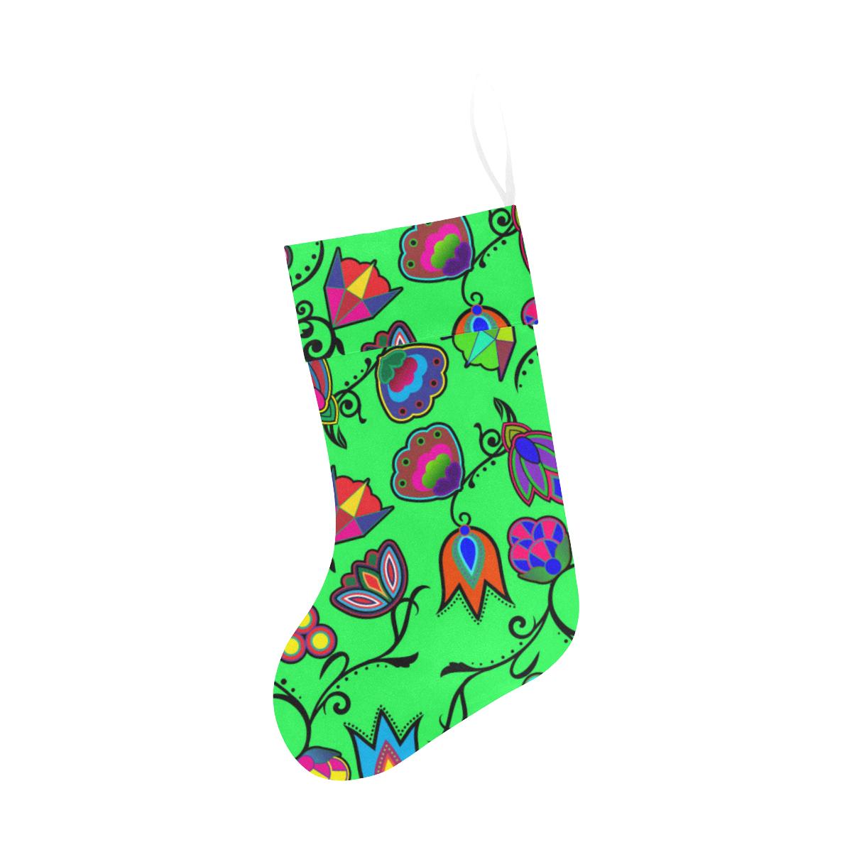 Indigenous Paisley Green Christmas Stocking holiday stocking e-joyer
