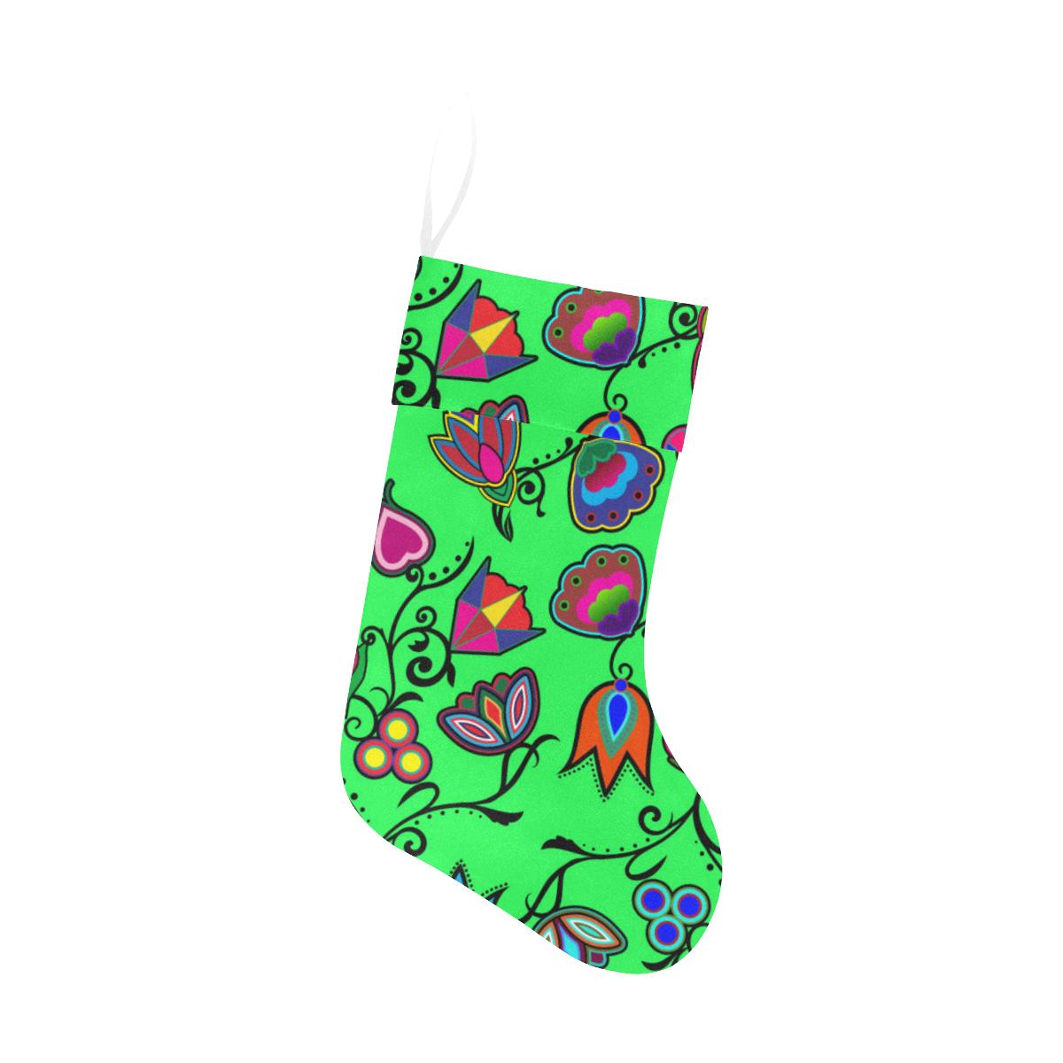 Indigenous Paisley Green Christmas Stocking holiday stocking e-joyer