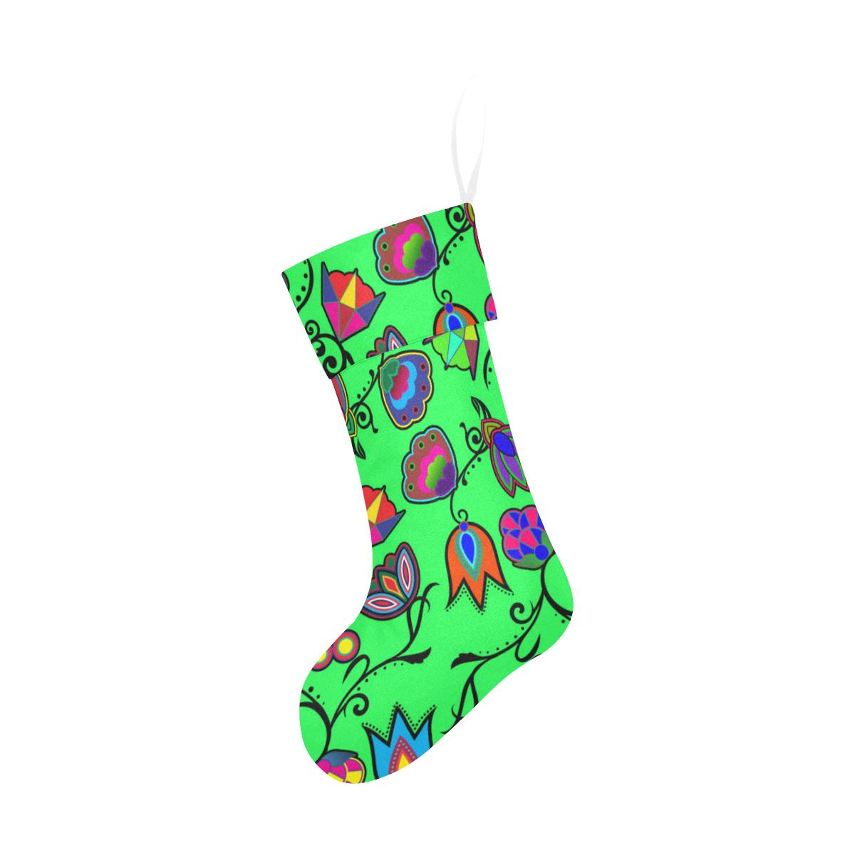 Indigenous Paisley Green Christmas Stocking holiday stocking e-joyer